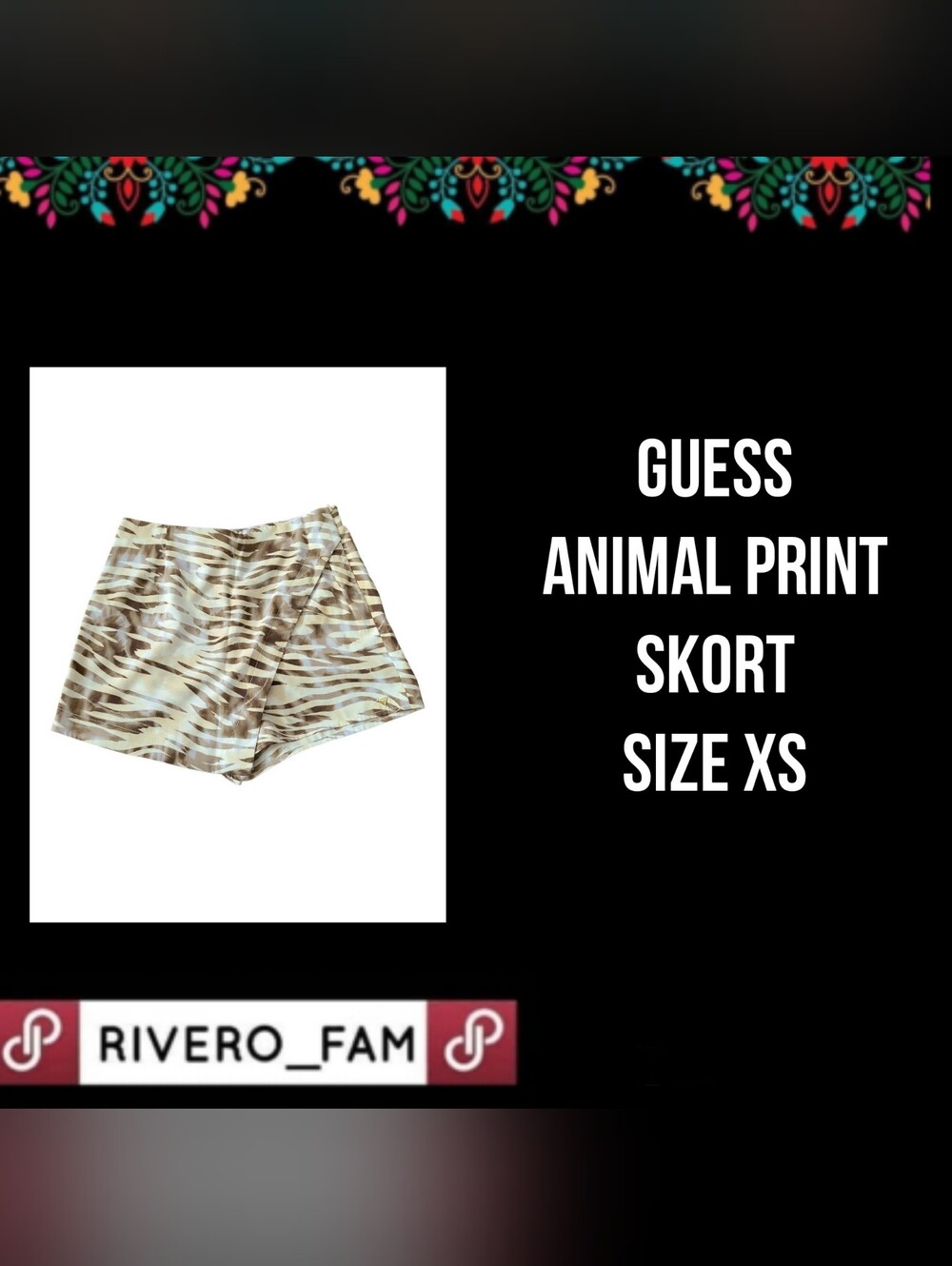 GUESS | ANIMAL PRINT | SKORT | SIZE XS